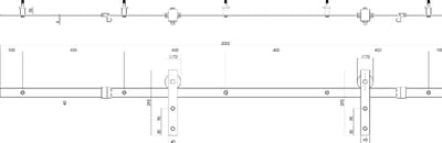 Intersteel DIY-schuifdeur Cubo zwart incl. transparant glas 2150x980x28mm + zwart ophangsysteem Basic