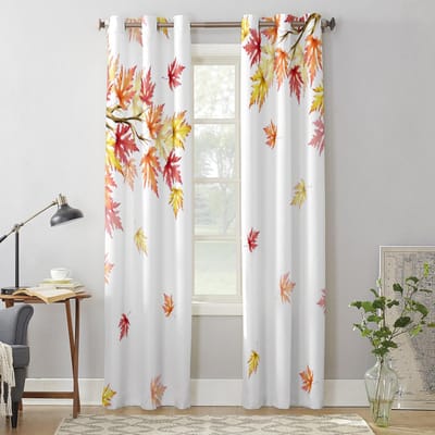 Thanksgiving Herfst Esdoornbladeren Gordijnen voor Slaapkamer Woonkamer Raambekleding Jaloezieën Keuken Huisdecoratie Gordijnen 135W x 60H(cm) x1 white