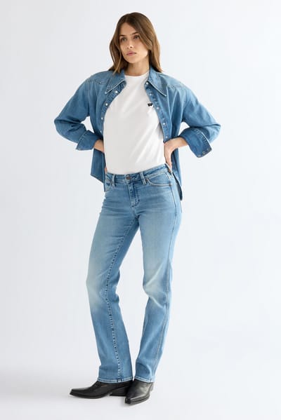 Wrangler STRAIGHT Dames Straight Fit Jeans Blauw - Maat W28 X L30
