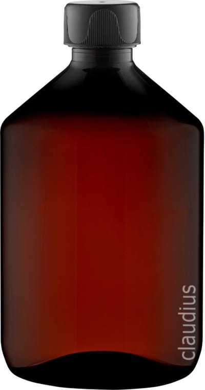 Lege Plastic Fles 500 ml PET Amber bruin - met zwarte dop - set van 10 stuks - Navulbaar - Leeg