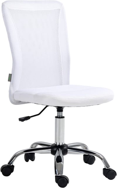Vinsetto bureaustoel - polyester - 43x58x100cm - wit