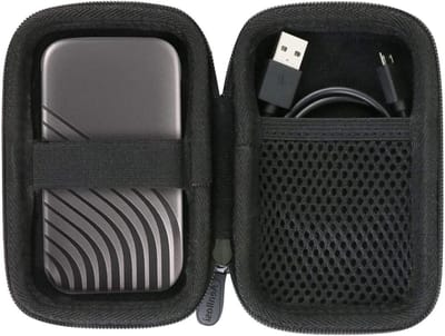 Duurzame Hard Case voor Externe SSD, Bescherming voor Draagbare Harde Schijf, Zwart Design