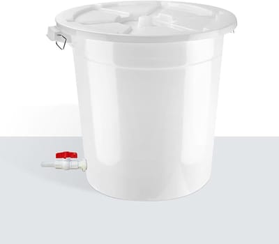 Regenton - Wateropslag Vat - Regenwater Opvangen - Met Afsluitbare Deksel - 90 Liter - Wit