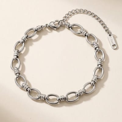 Lundholm luxe Armband Lundholm Luxe Premium Stainless Steel Zilverkleurige Armband Dames Schakel Jewellery cadeau - verjaardag cadeau vrouw Afscheid My Ellen Serie Bedankt Cadeau - Scandinavisch Design Zilveren Armband - Scandinavisch Design