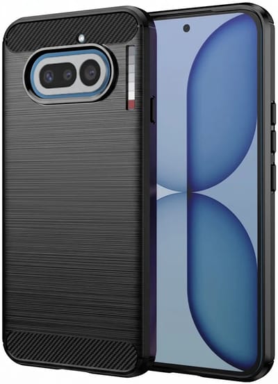 Hoesje geschikt voor Nothing Phone (4a) - Techsuit Carbon Silicone Back Cover - Zwart