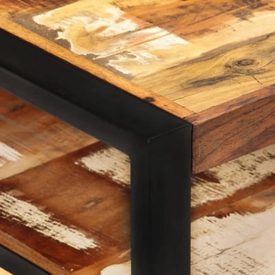 Rustieke Salontafel van Gerecycled Massief Hout met 2 Lagen