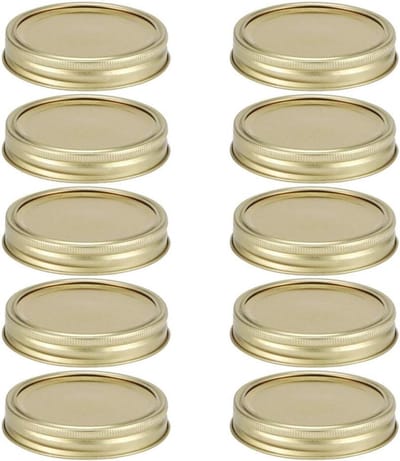 Ronde deksel voor glazen potten, gescheiden voedselcontainers, 10 stuks, 70mm, goudkleurig, keukenaccessoires voor versheid en opslag