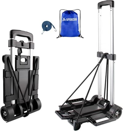 Opvouwbare Steekwagen met 2 Wielen - Lichtgewicht Transportkar tot 45kg - Inklapbaar voor Boodschappen & Verhuizen