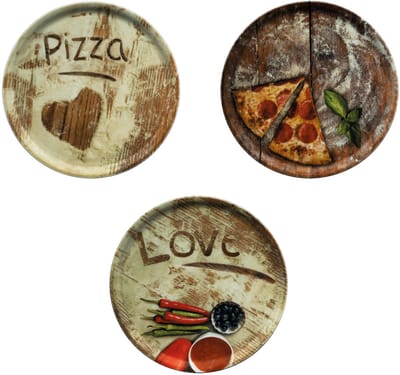 MamboCat Set van 3 pizzaborden 31cm 1x olijf + 1x salami + 1x pizza
