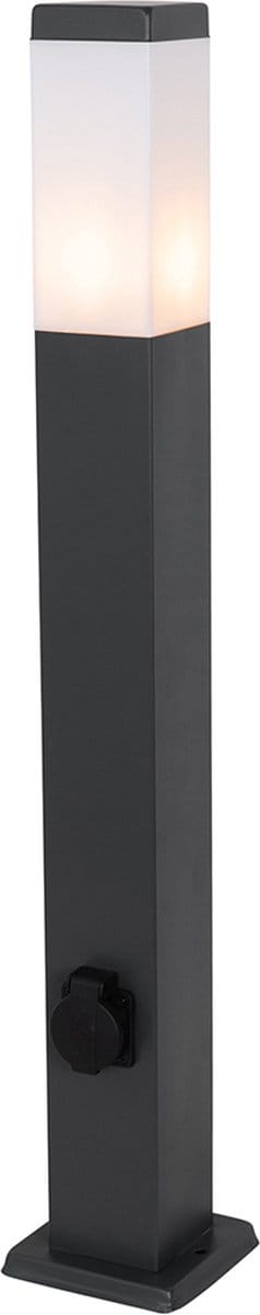 QAZQA malios - Moderne Buitenlamp met stopcontact - 1 lichts - H 80 cm - Zwart - Buitenverlichting