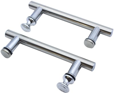 Allecto - Douche deurklink - Rvs handvat - Douche glas deurklink - Knop met schroefbevestiging - Geschikt voor 4-12mm glas