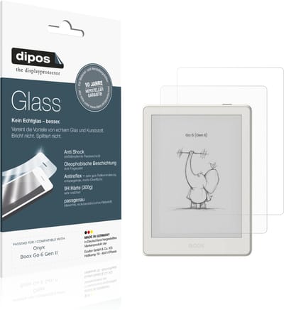 dipos – 2x Matte Pantserfolie geschikt voor Onyx Boox Go 6 Gen II | 9H Screenprotector