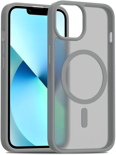 Solidenz Hoesje - Geschikt voor iPhone 14 / 13 - FrostMag Backcover geschikt voor MagSafe - Titanium
