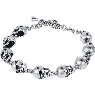 Rock Rebel by EMP - Rock Armband - Skulls - voor Mannen - zilverkleurig