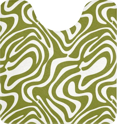 WC mat met uitsparing 55x60 cm - Antislip - Lijnpatroon - Groen - Organisch - Toiletmat met uitsnijding - Vloermat - Douchemat - Toilet tapijt - Toiletmatten