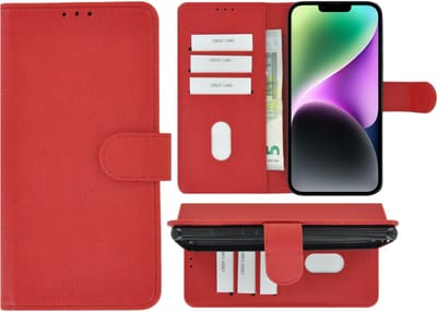 MoDo hoesje Geschikt voor iPhone 14 Plus - Kunstleer Book Case - Rood