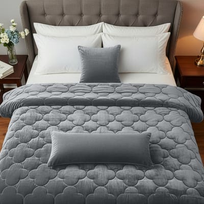 Sleep Comfy - Velura Series Dekbed - 140x200 cm | Grijs - Dekbed zonder overtrek - Ademend & Anti Allergie - Hoesloos Dekbed | Stijl, Comfort en Innovatie voor Elke Dag & Nacht | Camping & In de Caravan