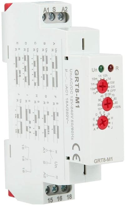 Dailygoody - Tijdrelais - Multifunctioneel - 35 mm DIN-railmontage - Vertraging aan/uit - Cyclusvertraging - Instelbaar van 0,1 s tot 10 dagen