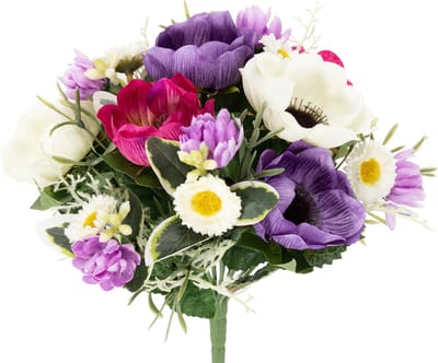 Kunstbloemenboeket van anemonen, lentedecoratie, veelzijdig in een mod