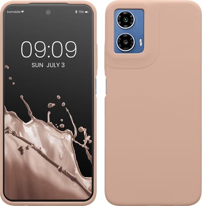 kwmobile telefoonhoesje geschikt voor Motorola Moto G34 5G - Hoesje met siliconen coating - Smartphone case in oudroze