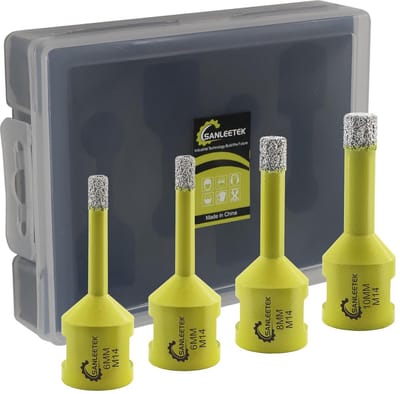 Diamantboorkroon Set (4 stuks) 6/6/8/10 mm voor Tegels, Graniet en Marmer (M14)