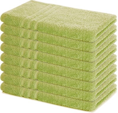 Lavea® Set van 8 Handdoeken 50x100 cm, 100% Katoen – Zacht en Absorberend – Perfect als Handdoek voor Thuis en Hotel – Lindegroen