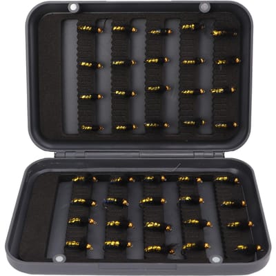 40 Stuks Vliegvissen Kunstaas Set Levensgetrouw Heldere Kleur Hand Geweven Professionele Vliegvissen Aas met Waterdichte Tackle Box gray