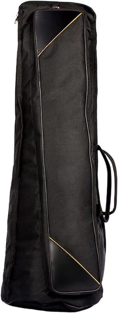 Trombone Gig Bag van Oxford Katoen, Rugzak voor Alt- en Tenortrombone met Verstelbare Schouderbanden en Gewatteerde Bescherming, Zwart en Modern Design