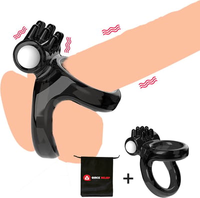 Quick Relief Double Pleasure™ Cockring - Penis ring - Sex Toys voor Mannen - Zwart