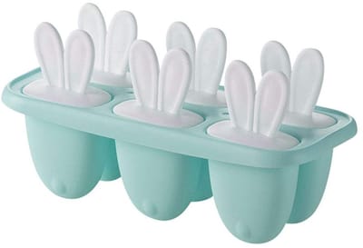 Dailygoods- Ijslollyvormen set van 6 - Konijnvormige Ijspopvormen - Herbruikbare Mal - Anti-druppelontwerp - Hoogwaardige PP - Afmetingen 21 x 10,6 x 9,1 cm - Ijslollymaker