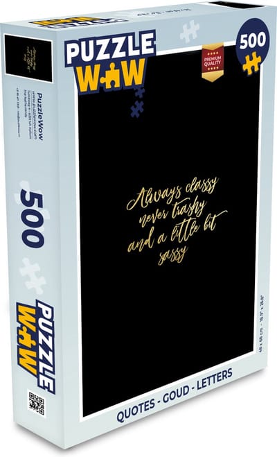 Puzzel Quotes - Goud - Letters - Legpuzzel - Puzzel 500 stukjes