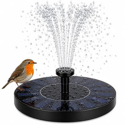 PolkaHome 2-3W Zonne-fonteinpomp met 6 sproeikoppen - IPX8 Waterdichte Buitenfontein voor Vogelbad, Vijver en Tuindecoratie - Drijvend Ontwerp