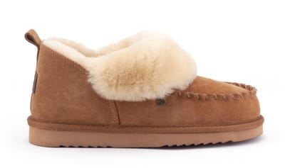 Warmbat Wiluna Suede Dames Sloffen - Cognac