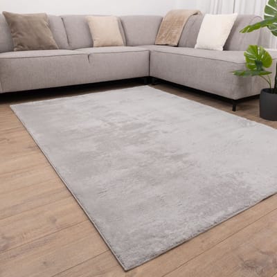 Lichtgrijs Tapijt Wasbaar Laagpolig Vloerkleed met Anti Slip Koho Soft Comfort Wasbaar op 30° - 60x110cm- Modern - Woonkamer - Salon - Slaapkamer - Eetkamer