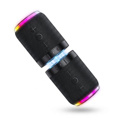Ryoudavell - 2-in-1 Magnetische Bluetooth Speaker - Splitsbare Draadloze Luidspreker - Bluetooth 5.4 & TWS - RGB LED Verlichting - 2000mAh Batterij - Zwart