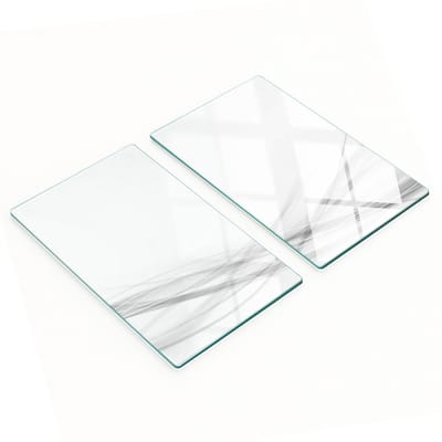 Decoratieve snijplanken van gehard glas met abstract golfmotief, 2x30x52 cm