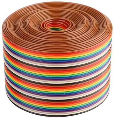 Dailygoods - platte lintkabel - 40P kabel - veelzijdig in gebruik - 1 meter - regenboogkleur - ideaal voor elektronica - 1,27 mm pitch