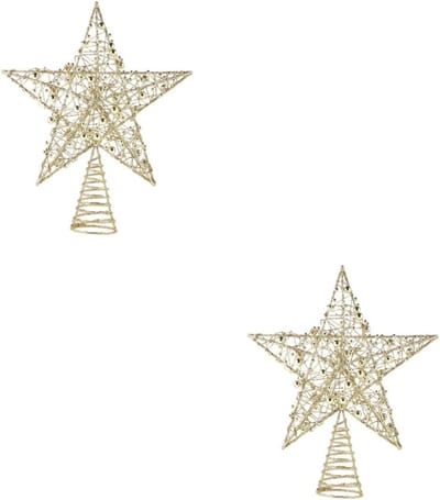Kerstboom Ster - Boomdecoratie - Kerstboom Versieren - Glinsterende Pailletten - 25x30cm - Goud