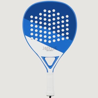 Padelracket Padellig BLUE DELIGHT - 3K full carbon padelracket - teardrop/druppelvormig racket - beginners/gevorderd - met padelballen & tas