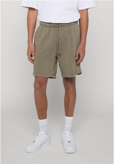 Urban Classics - Heavy Washed Korte broek - L - Olijfgroen