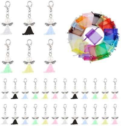Dailygoody - Engel knutselset - 30 stuks - Perfect voor doop en feestjes - Gasten geschenk - Inclusief organza zakjes - Creatieve hobby