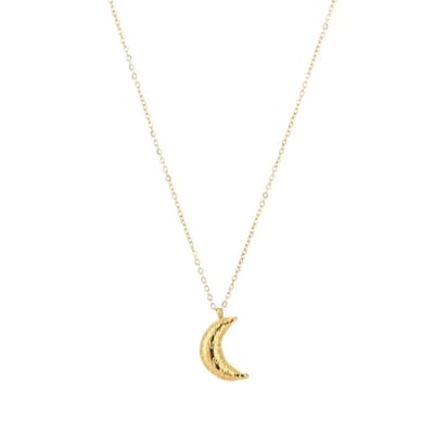Bijoutheek Collier Maan Bewerkt Goud