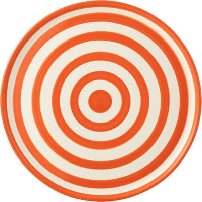 J-Line bord Granada Stripes - keramiek - wit/oranje