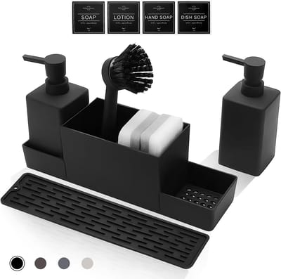 350 ml Spoelbakorganizer - keukenafwassysteem - 1 stuk - zwart - kunststof