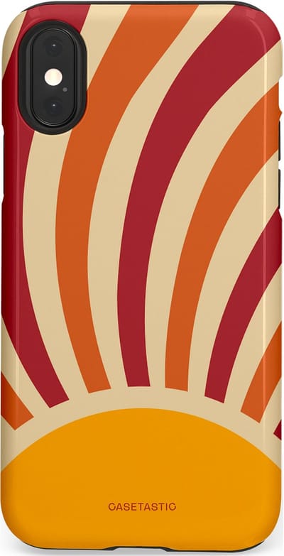 Casetastic Hoesje Geschikt voor Apple iPhone X/Xs - Stijlvolle Beschermende Duo-layer Case - Retro zomer