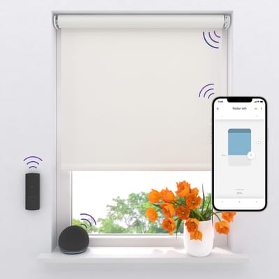 DTCH® Elektrisch Rolgordijn Verduisterend - Easy - Off White - 75 x 190 cm - Motionblinds CMD-02-P