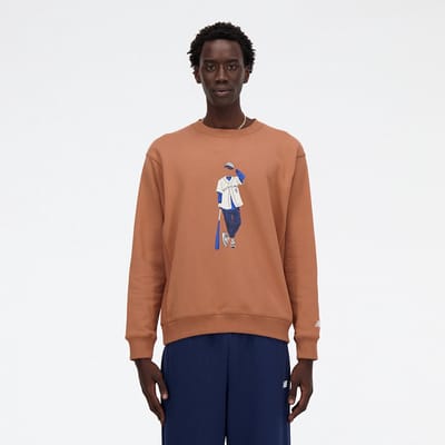 New Balance New Balance - Sweater - Maat M - Bruin - New Balance Sportswear - Lifestyle - Heren Sweater voor Mannen