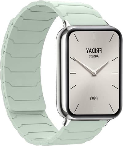 Verstelbare Magnetische Sportband voor Smartwatch en Fitnessband, Sterke Silicone Armband voor Mannen en Vrouwen, Geschikt voor Diverse Modellen
