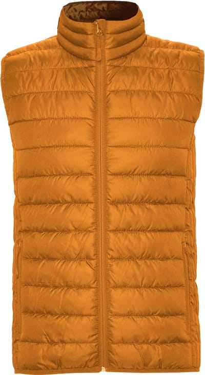 Curry Geel gewatteerde bodywarmer met polyester dons model Oslo merk Roly maat L