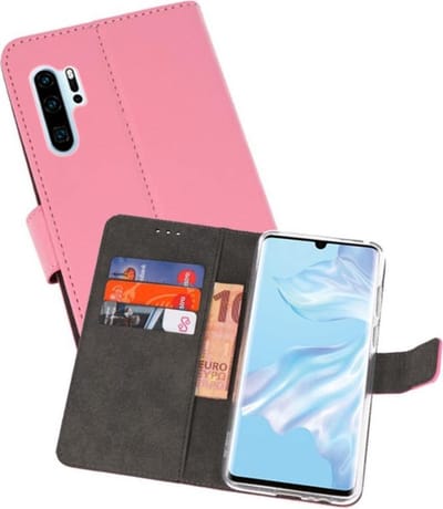 Booktype Telefoonhoesjes - Bookcase Hoesje - Wallet Case - Geschikt voor Huawei P30 Pro - Roze